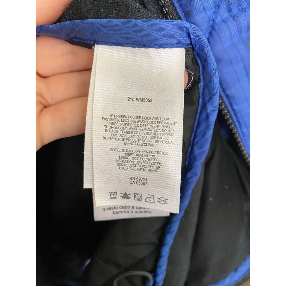 Columbia Mens Blue Hooded Quilted Jacket XL Water-Resistant Winter Coat‎ Nylon